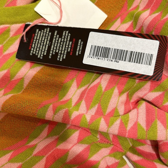 Happy Sheep round neck sweater S- Medium Pink-Orange- Green copper shape design - Picture 8 of 8